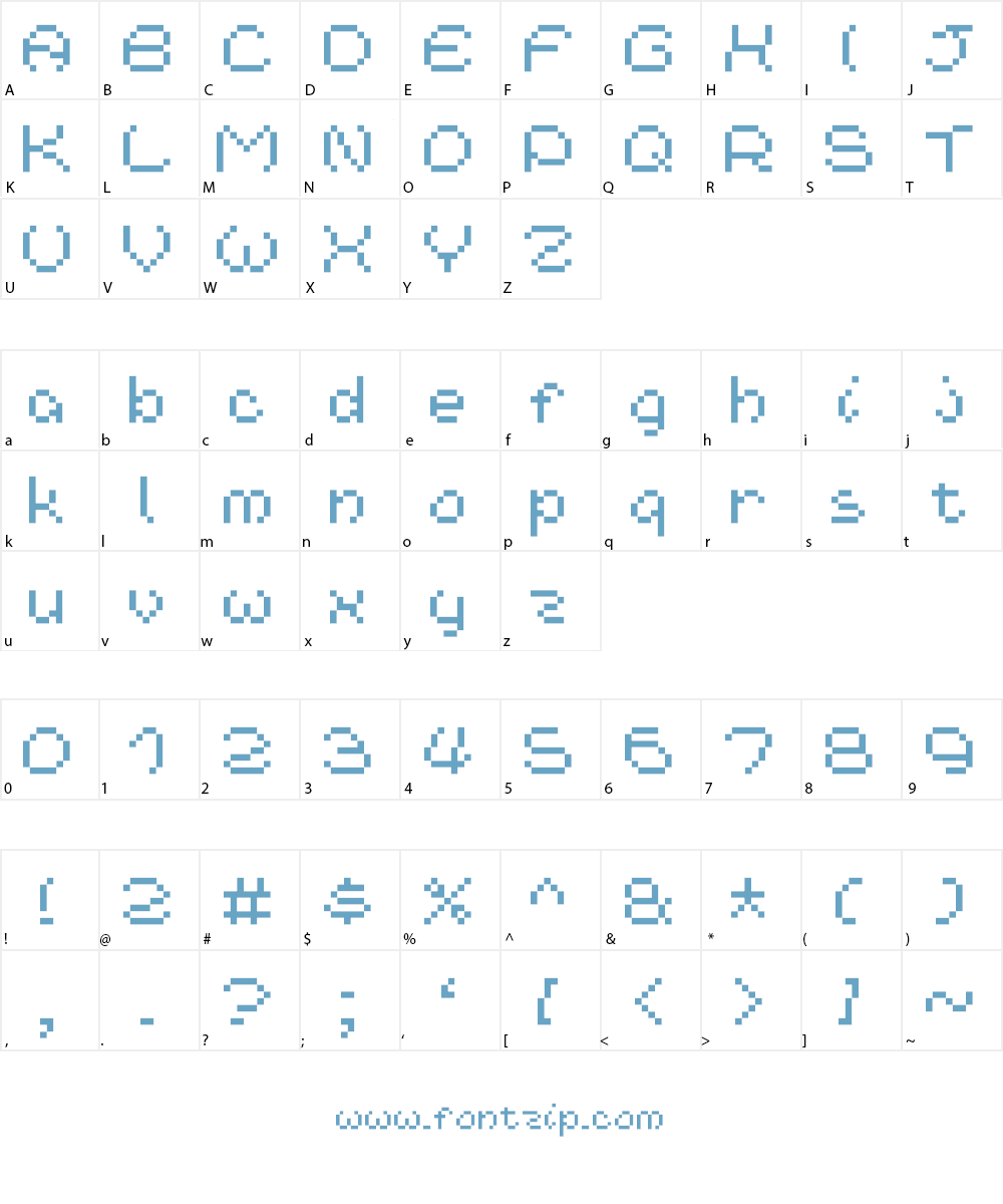 Nineteen Ninety Six Font Character